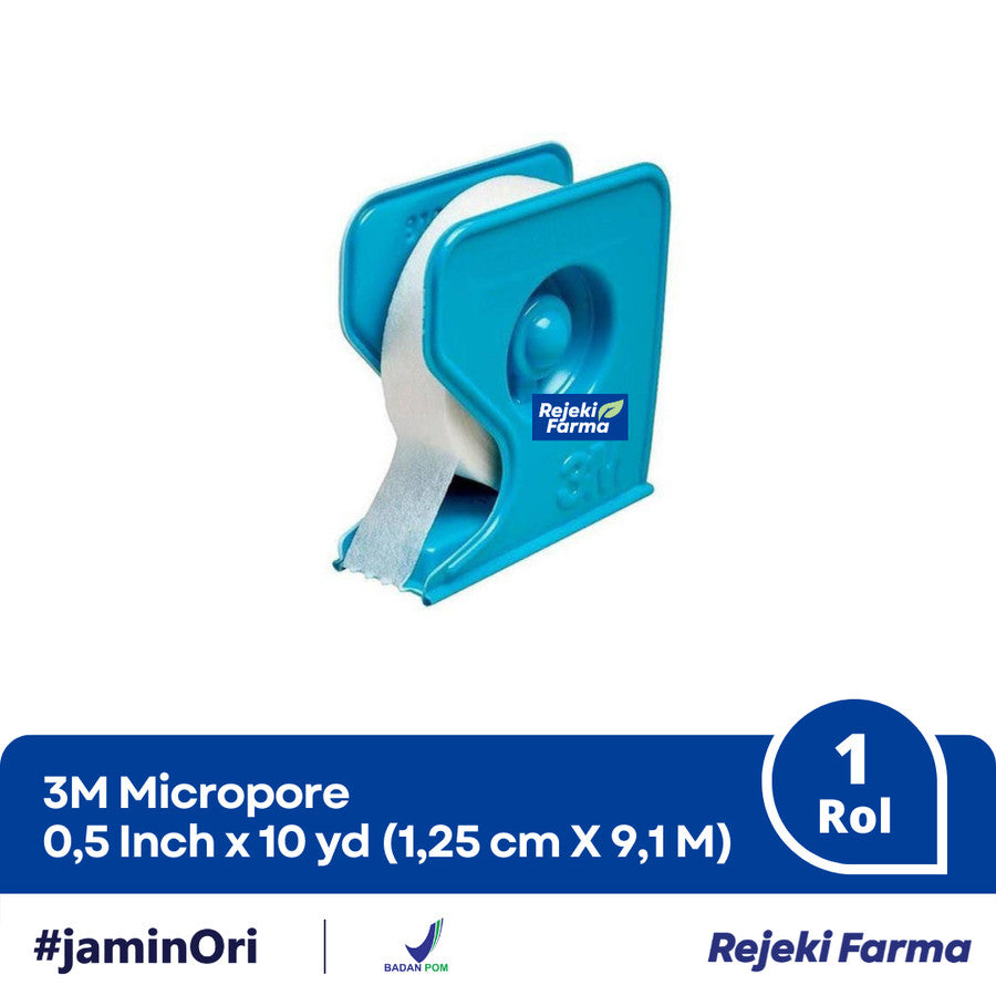 3M Micropore Surgical Tape Plaster - 0.5 inch x 10 yd (1,25 cm x 9,1m)