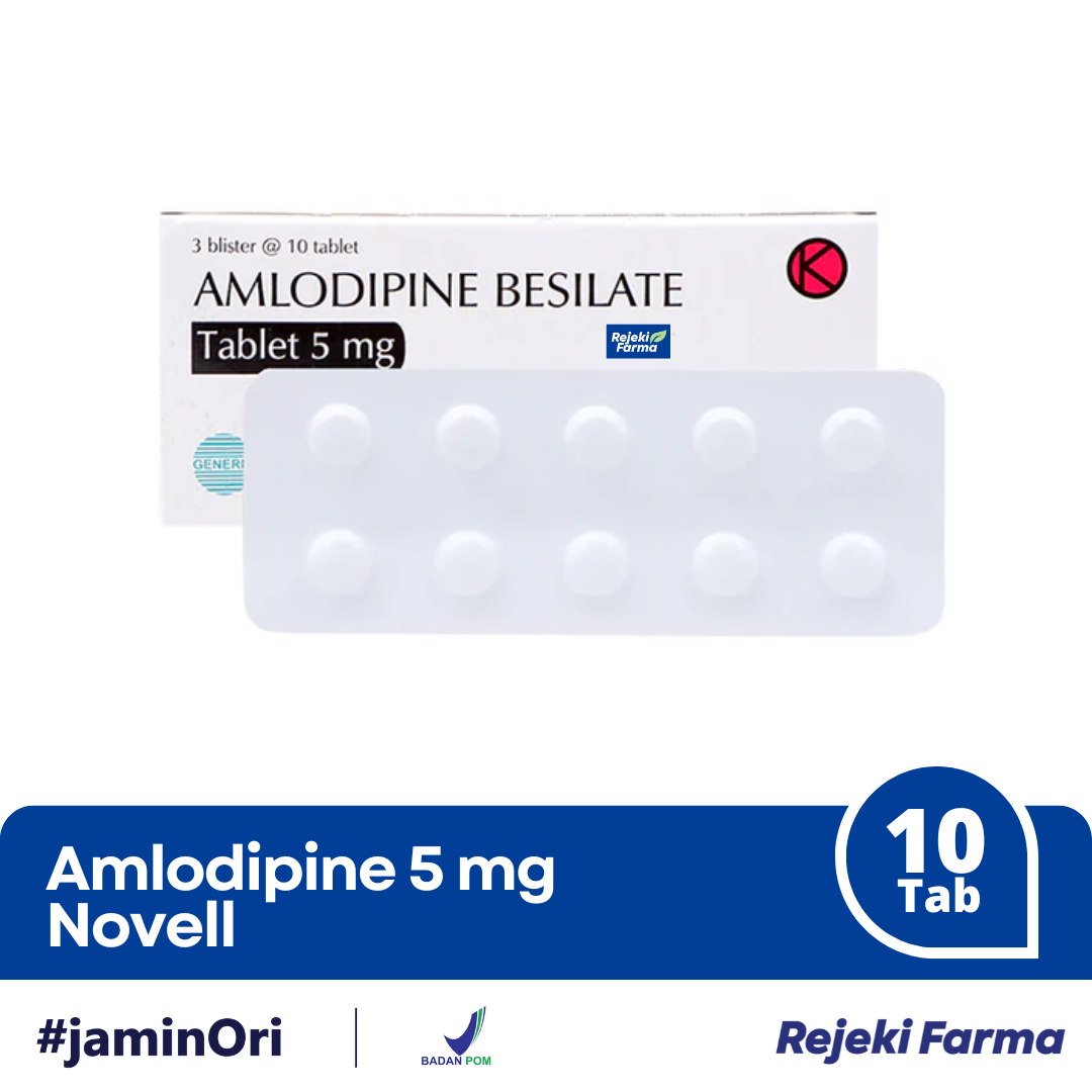 Amlodipine 5 mg Novell - 1 Strip isi 10 Tablet