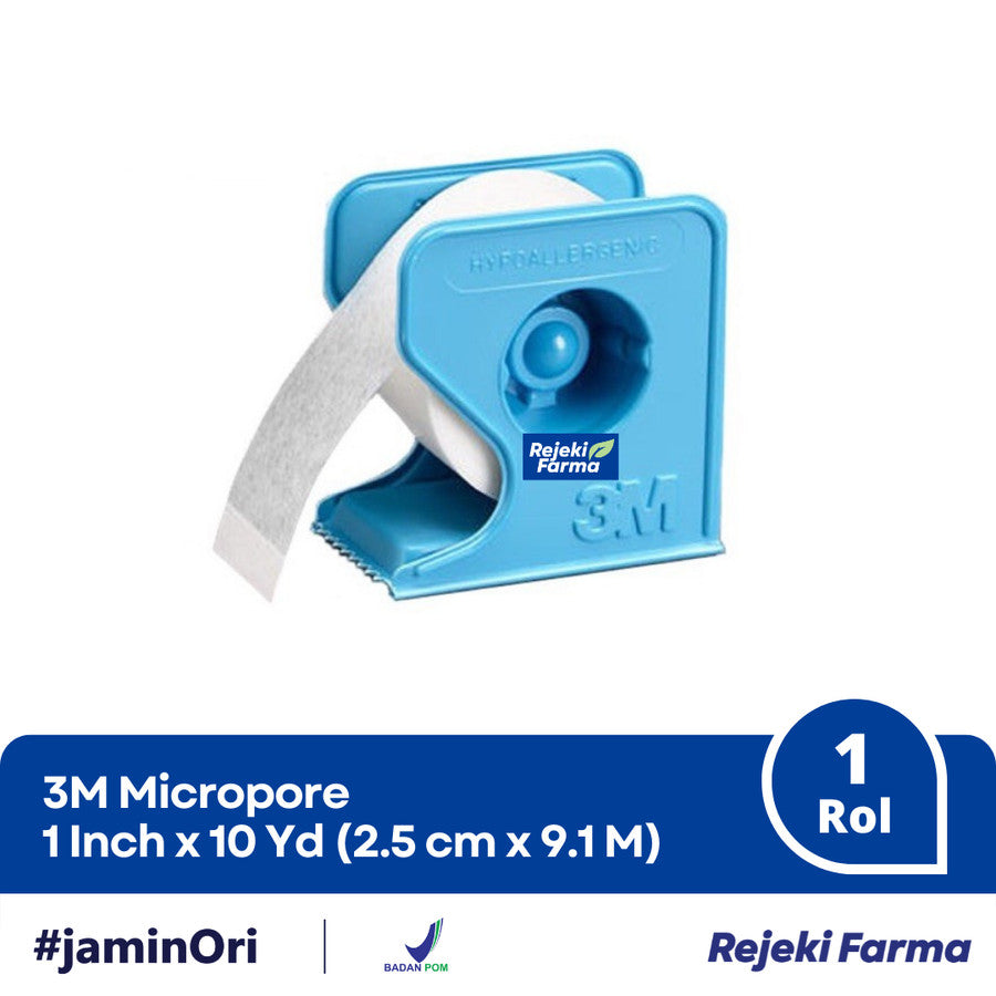 3M Micropore Surgical Tape Plaster - 1 inch x 10 yard (2.5 cm x 9.1 m)
