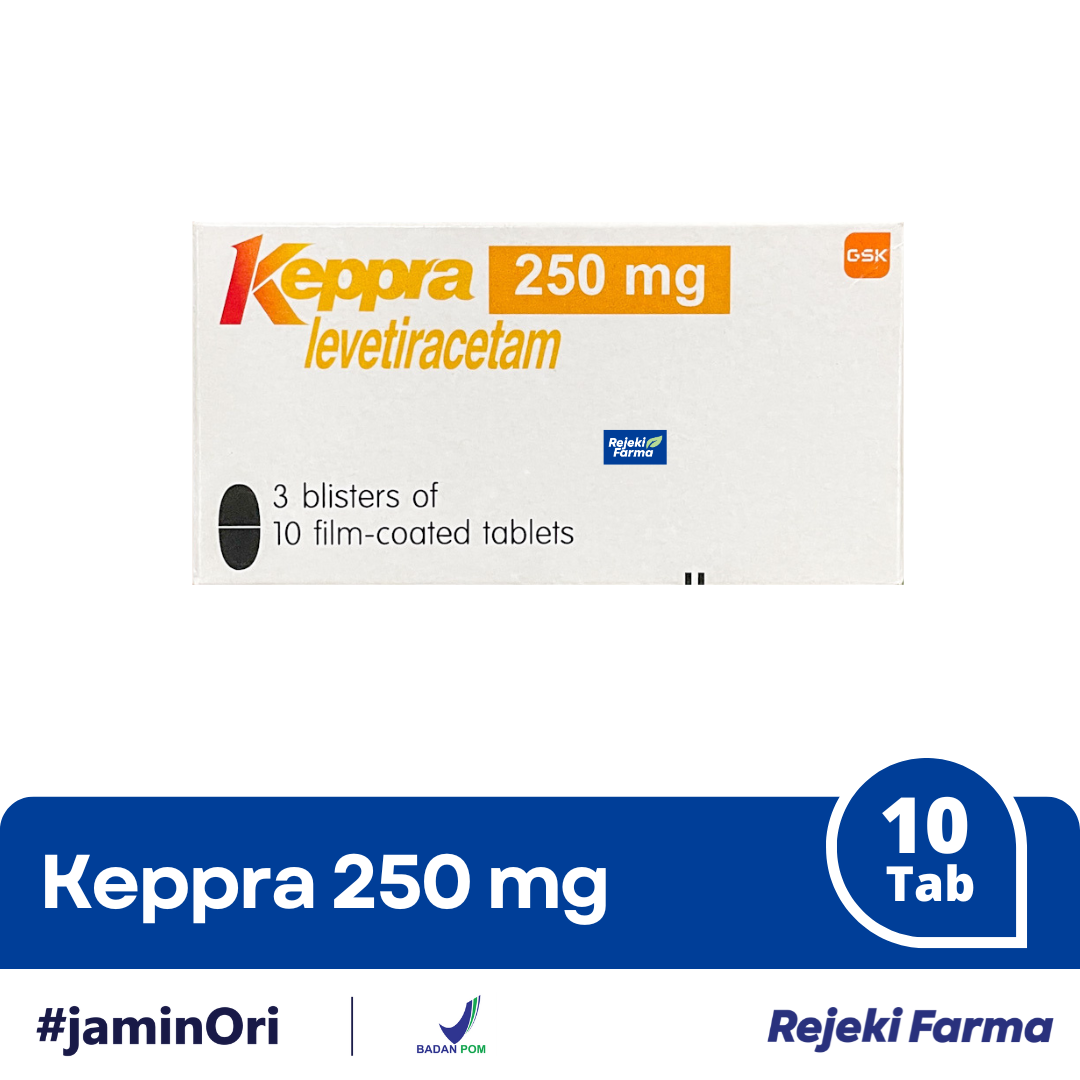 Keppra 250 mg Levetiracetam - 1 Strip isi 10 Tablet
