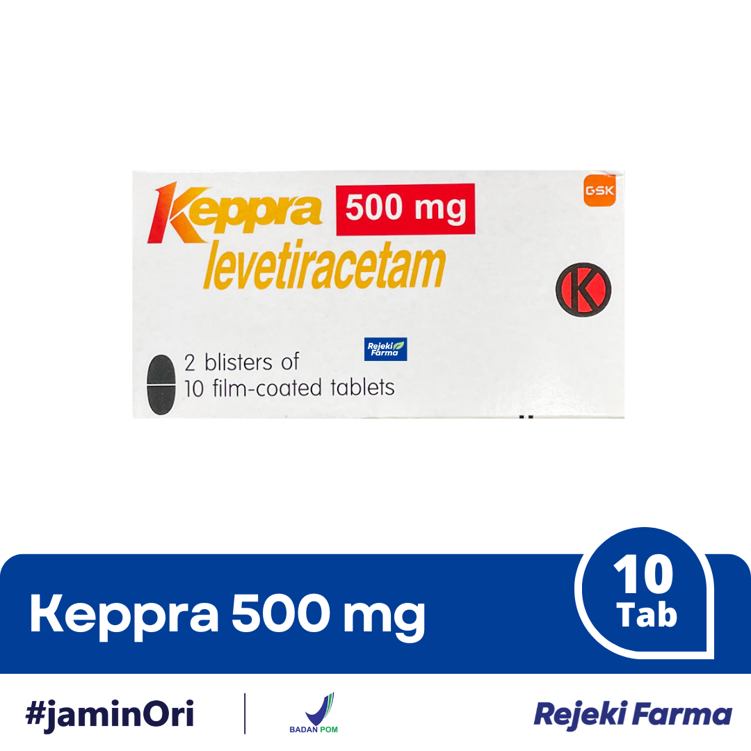 Keppra 500 mg Levetiracetam - 1 Strip isi 10 Tablet