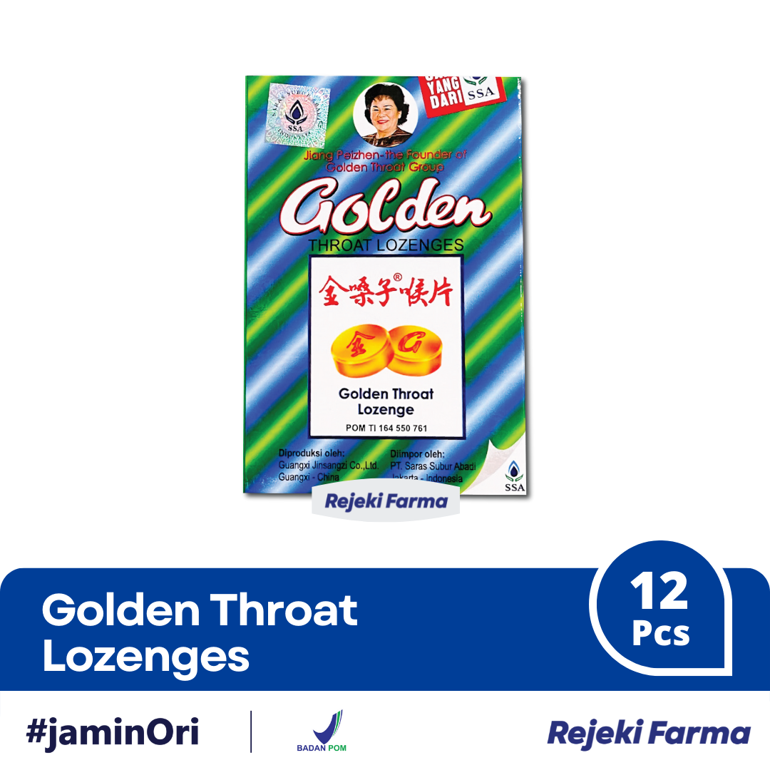 Golden Throat Lozenge SSA - 1 Box isi 12 Tablet