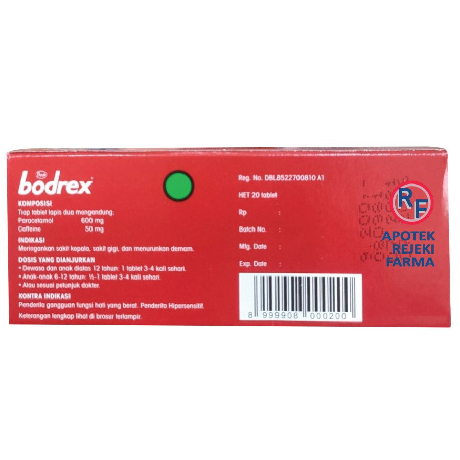 Bodrex Paracetamol - 1 box isi 20 Tablet