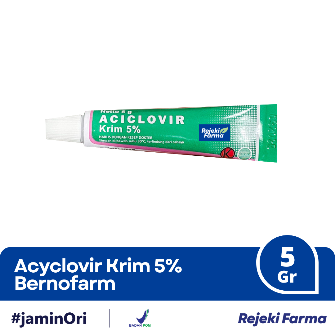 Aciclovir Krim 5% Bernofarm - 5 Gram
