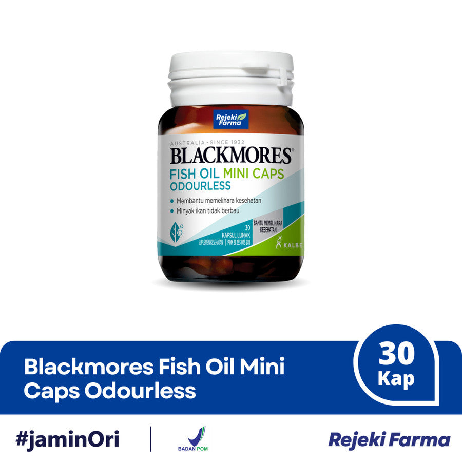 Blackmores Fish Oil Mini Caps Odourless - 30 Kapsul Lunak