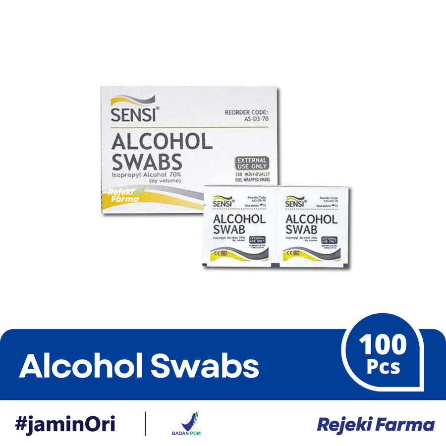 Sensi Alcohol Swabs - 1 Box isi 100 Sachet