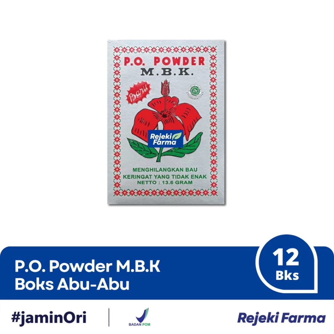 P.O. Powder MBK Bedak Abu-Abu - 1 Box 12 Bungkus