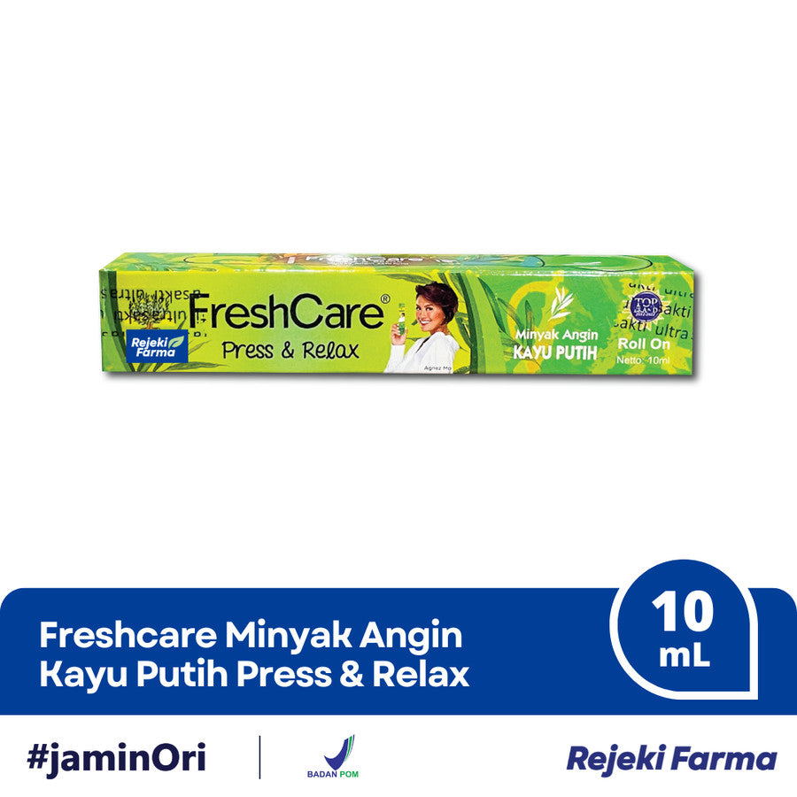 FreshCare Press & and Relax Minyak Angin Kayu Putih Roll on 10 ml