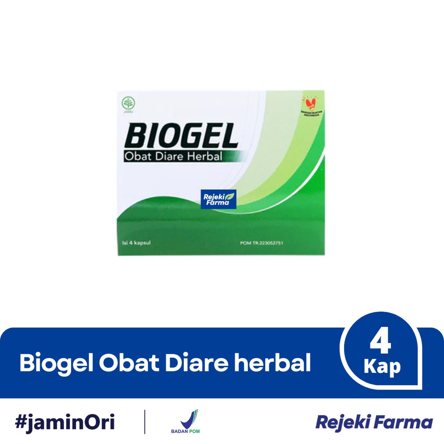 Biogel Obat Diare Herbal - 1 Strip isi 4 Kapsul