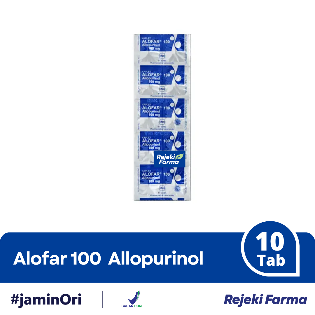 Alofar 100 Allopueinol - 1 Strip isi 10 Tablet
