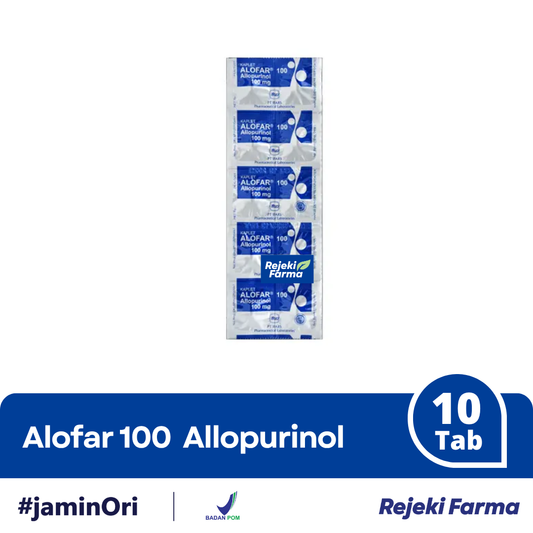 Alofar 100 Allopueinol - 1 Strip isi 10 Tablet