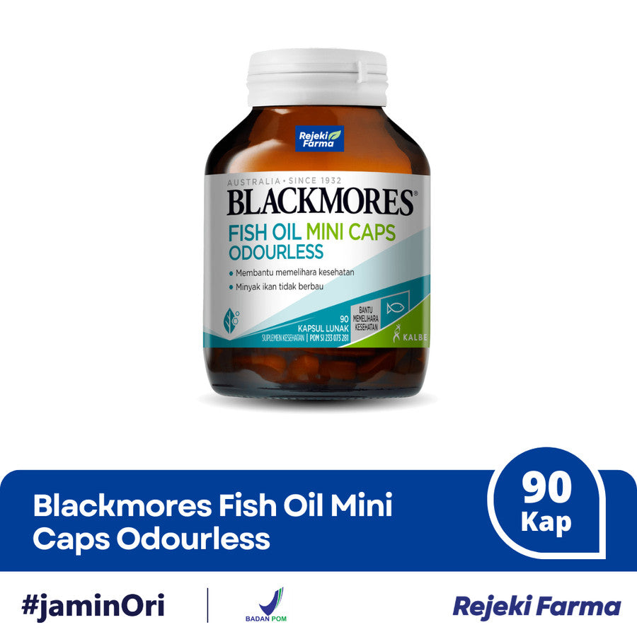 Blackmores Fish Oil Mini Caps Odourless - 90 Kapsul Lunak