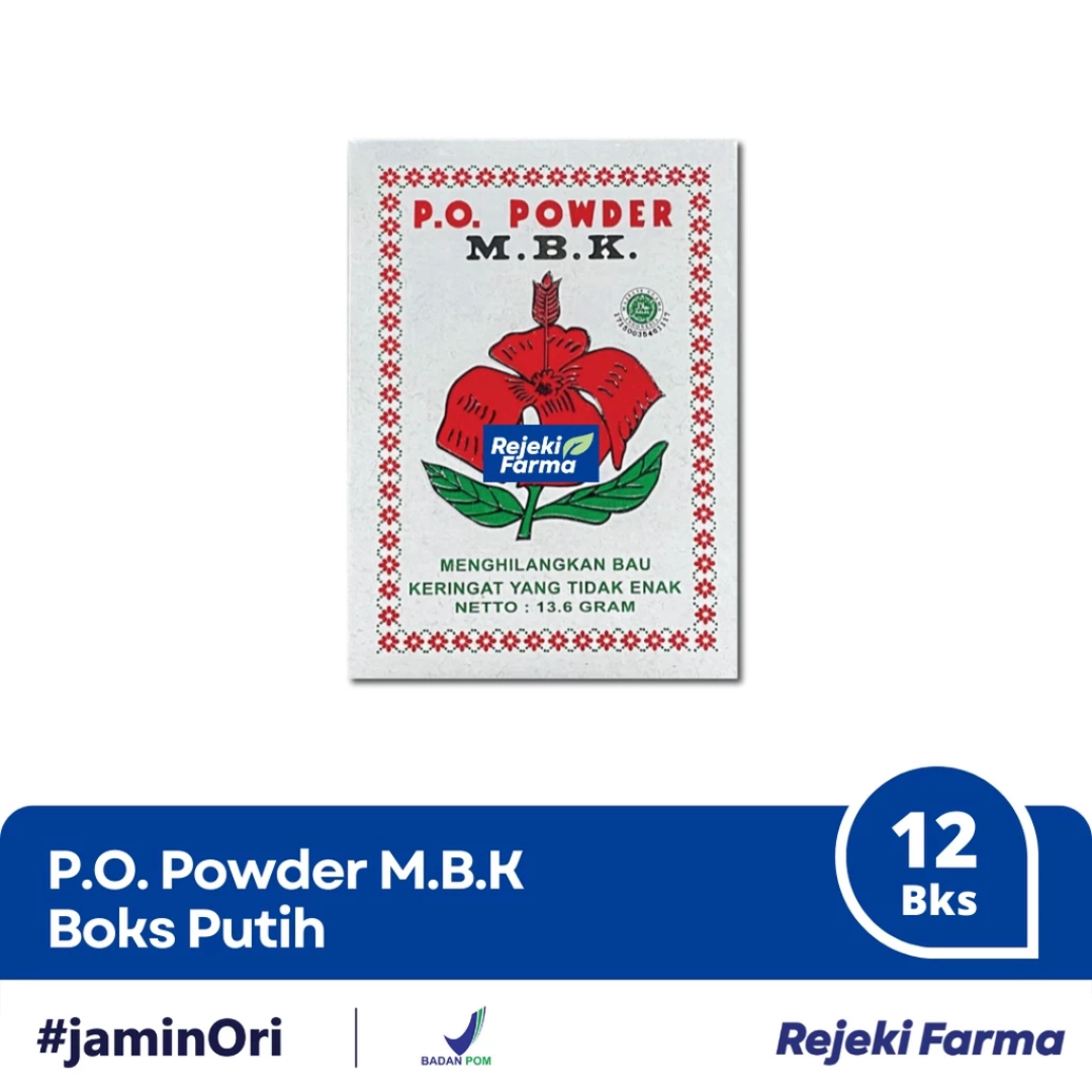 P.O. Powder M.B.K Bedak Putih - 1 Box 12 Bungkus