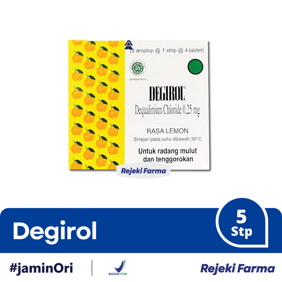 Degirol Rasa Lemon - 1 Box isi 5 Strip @ 4 Tablet