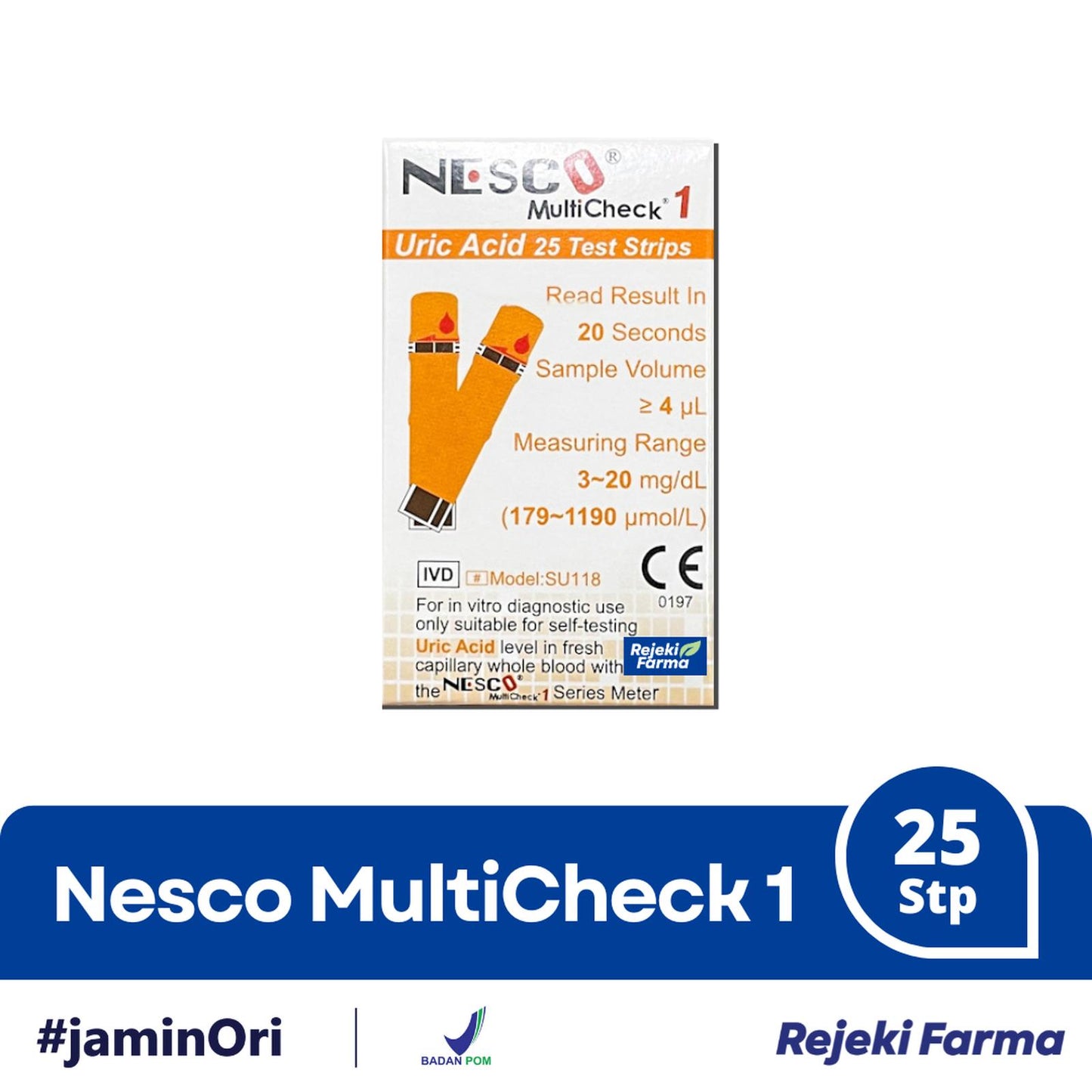Nesco MultiCheck 1 Uric Acid - 25 Test Strip