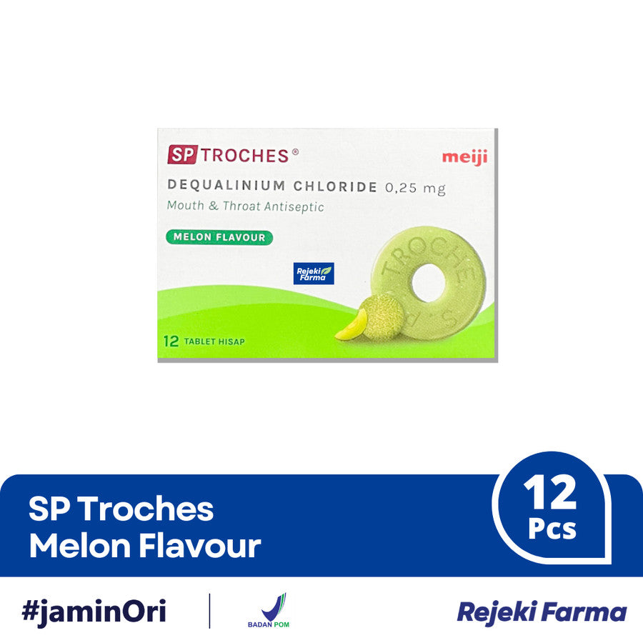 SP Troches Meiji Tablet Hisap Melon Flavour ( Rasa Melon ) - 1 Box isi 12 Butir