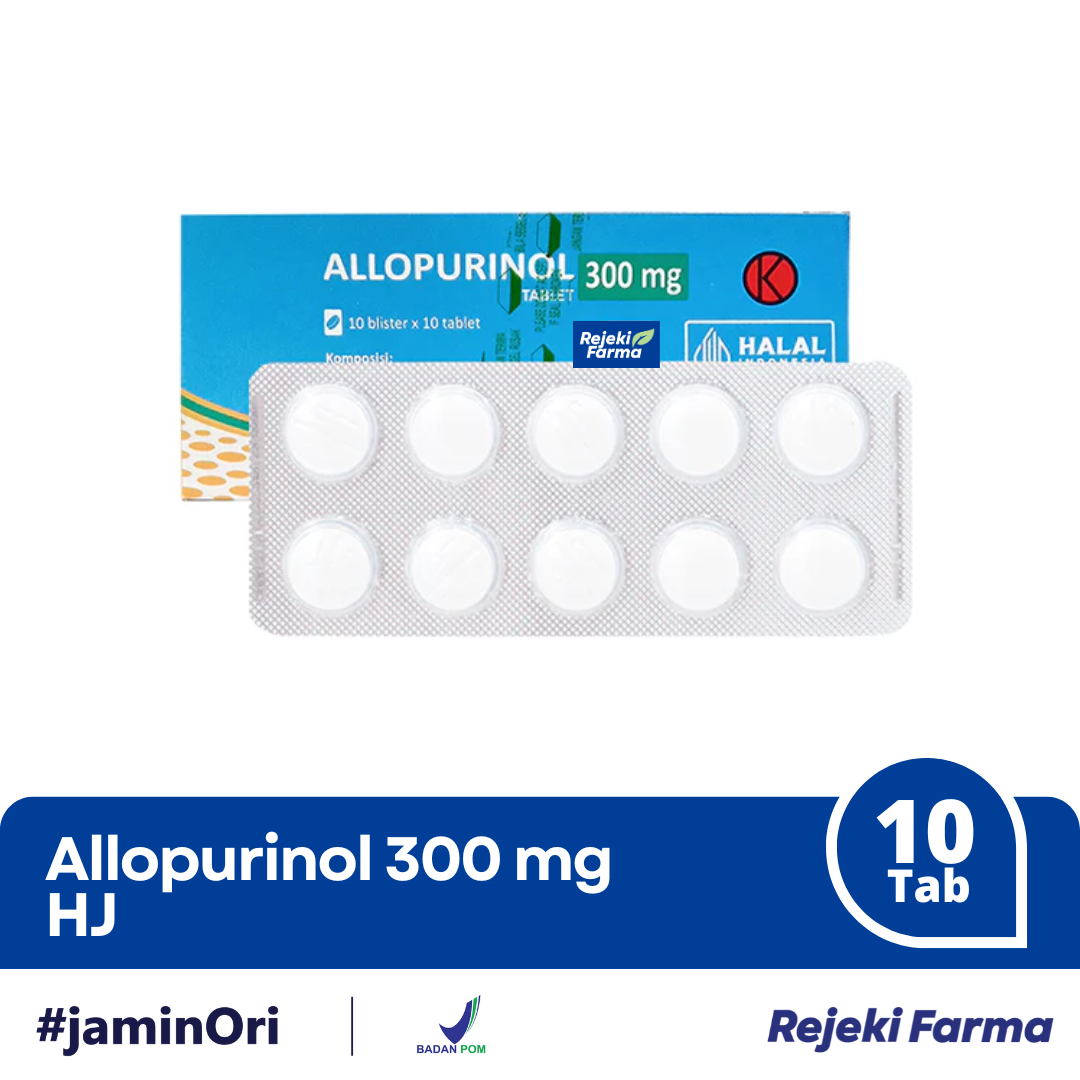 Allopurinol 300 mg HJ - 1 Strip isi 10 Tablet