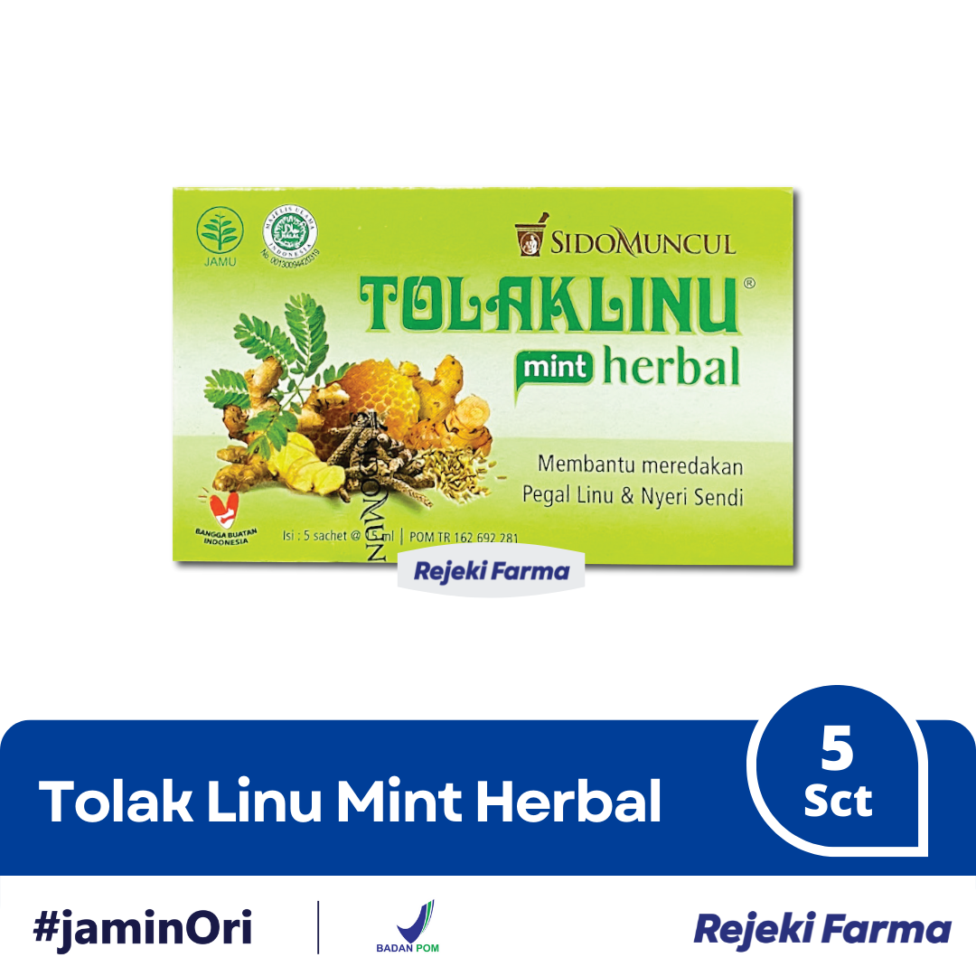 Tolak Linu Mint Herbal - 1 Box Isi 5 Sachet