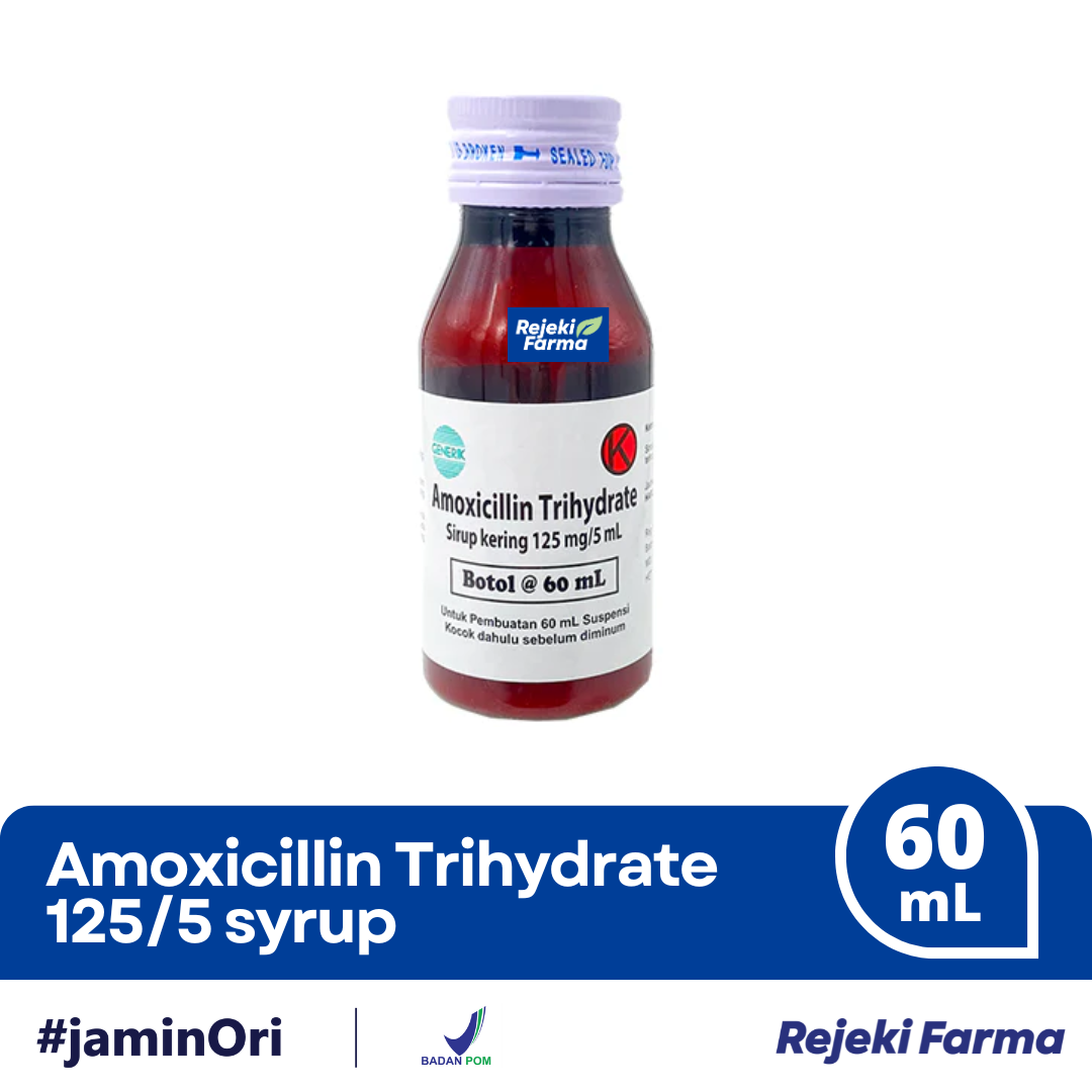 Amoxicillin Trihydrate 125 mg / 5 mL Syrup - 60 mL