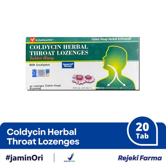 Coldycin Herbal Throat Lozenges VitaHealth - 1 Box isi 20 Tablet Kunyah