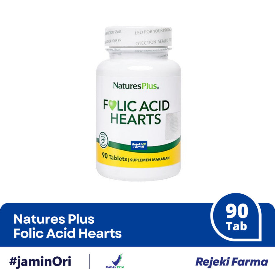 Natures Plus Folic Acid Hearts - 90 Tablet