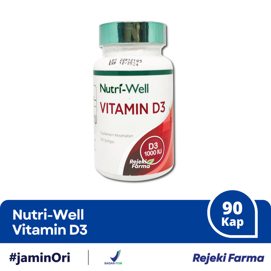 NutriWell Vitamin D3 1000 IU - 90 Softgels