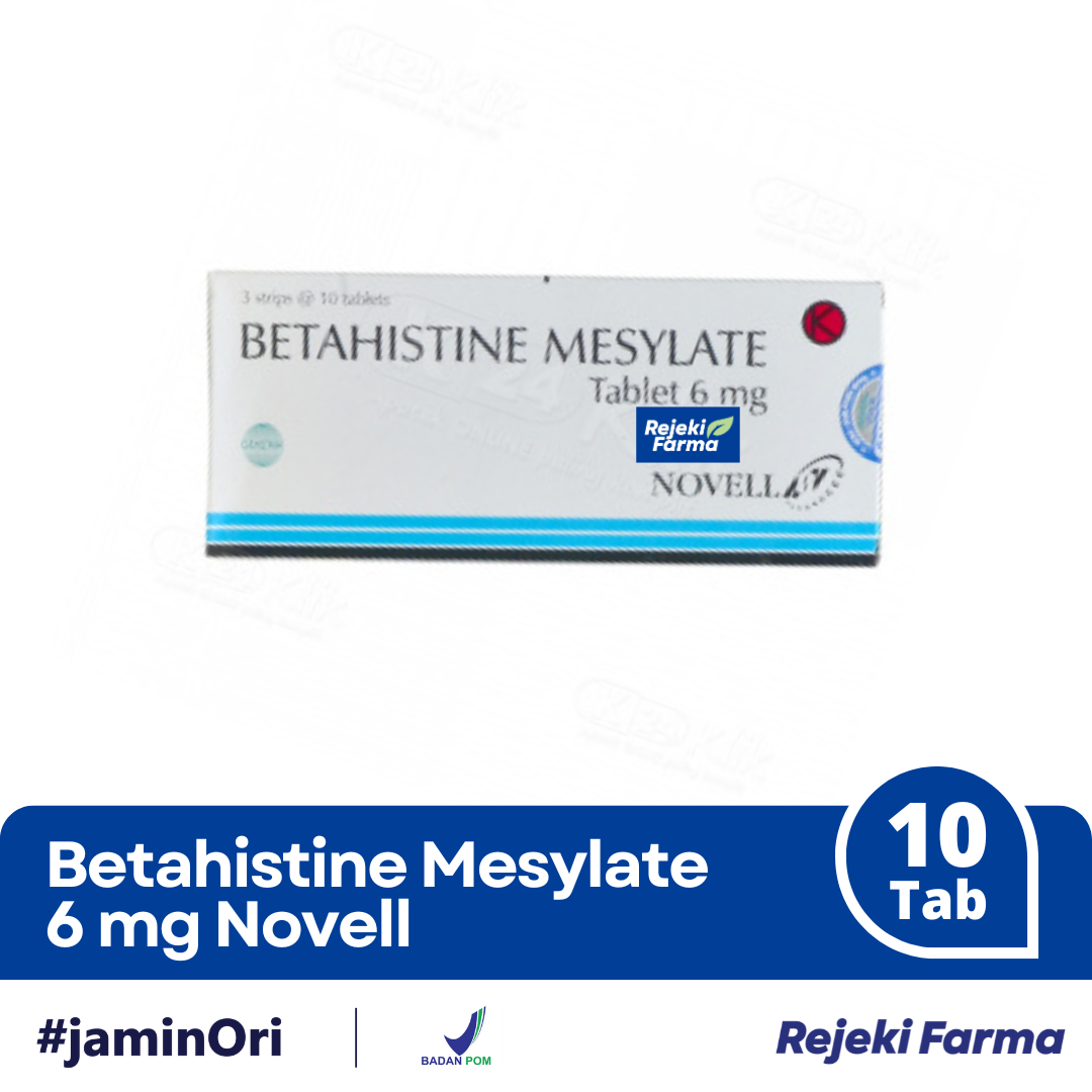 Betahistine Mesylate 6 mg Novell - 1 Strip isi 10 Tablet