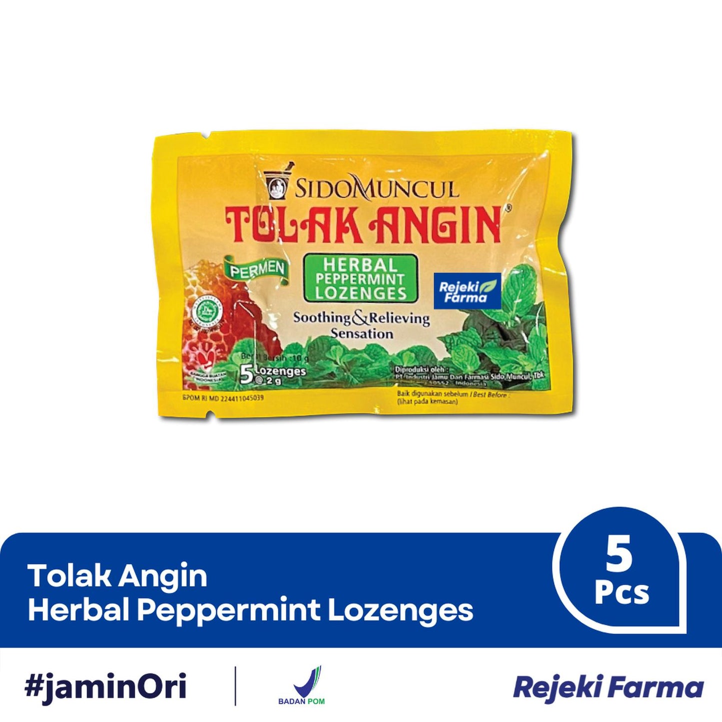 Tolak Angin Herbal Peppermint Lozenges - 5 Pcs