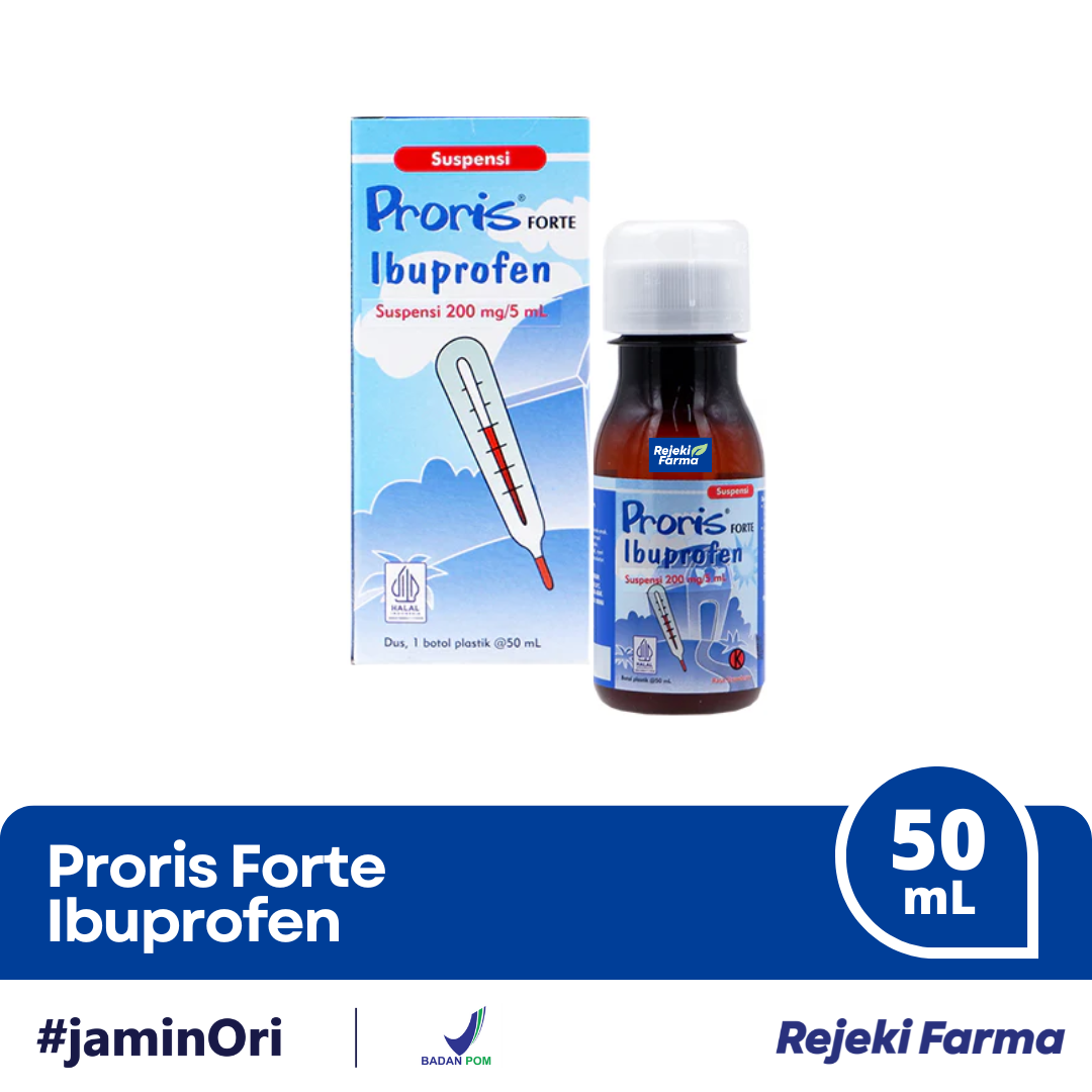 Proris Forte Ibuprofen Syrup Rasa Strawberry - 50mL