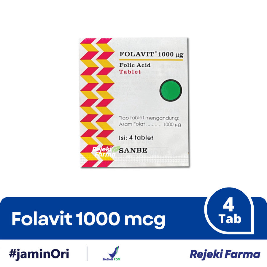 Folavit 1000 Mcg - 1 Strip 4 Tablet
