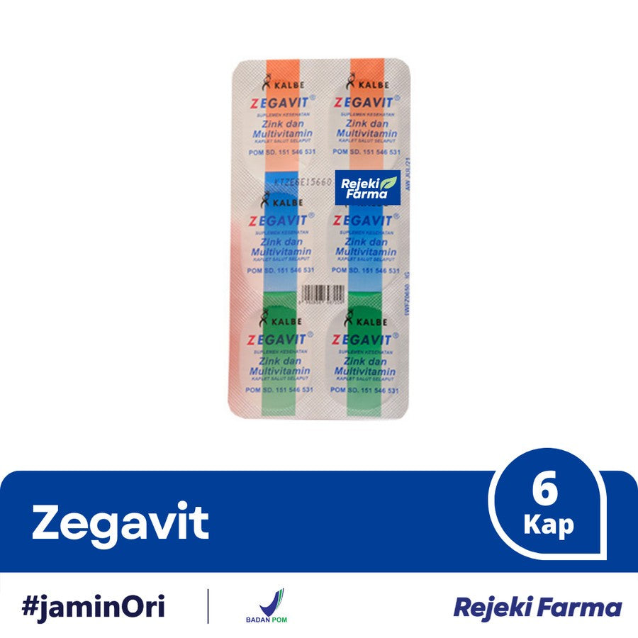 Zegavit Multivitamin dan Zink - 1 Strip isi 6 Kaplet