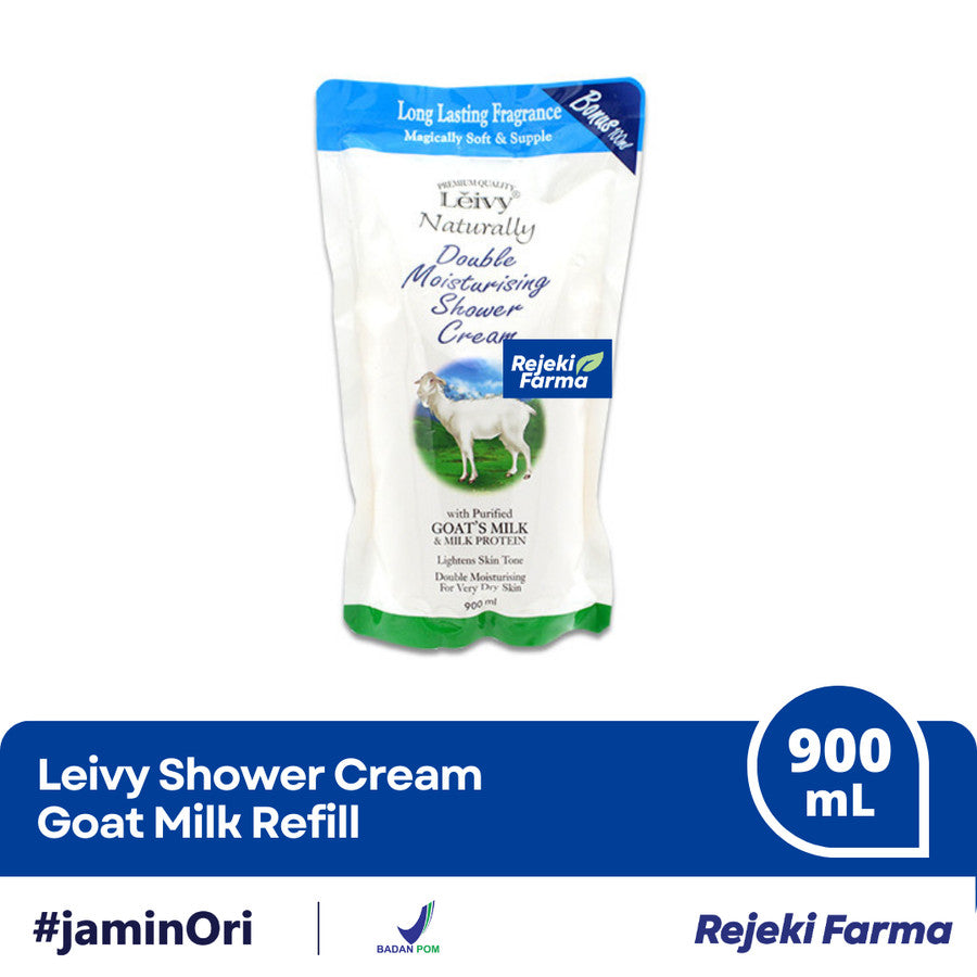 Leivy Shower Cream Goat Goats Milk Refill - 900mL
