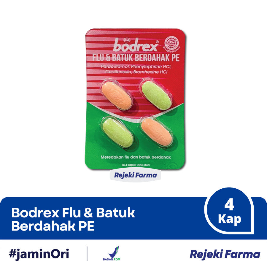Bodrex Flu dan & Batuk Berdahak PE - 1 Strip isi 4 Tablet
