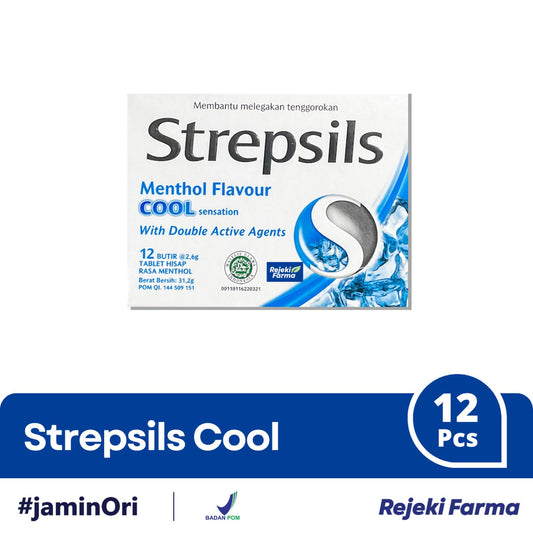Strepsils Cool Rasa Menthol Flavour - 12 Tablet Hisap
