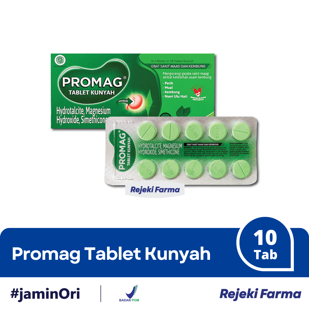 Promag Tablet Kunyah - 1 strip isi 10 tablet