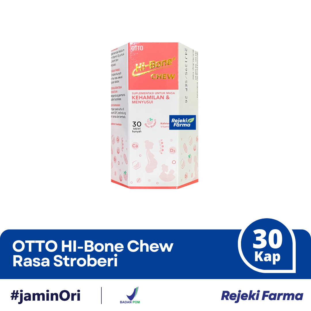 OTTO Hi-Bone Chewable Rasa Strawberry - 30 Tablet