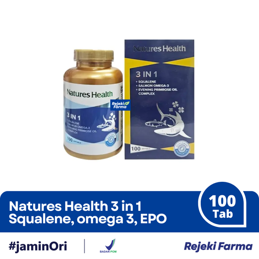 Natures Health 3 in 1 Squalene Salmon Omega 3 - 100 Softgel