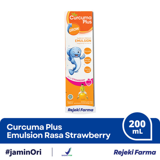 Curcuma Plus Grow Emulsion Rasa Stroberi - 200 mL