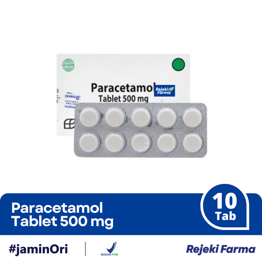 Paracetamol Tablet 500 mg Mersi - 1 Strip isi 10 Tablet