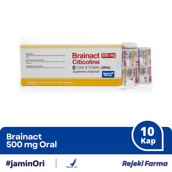 Brainact 500 mg Oral - 1 Strip isi 10 Tablet – Apotek Rejeki Farma