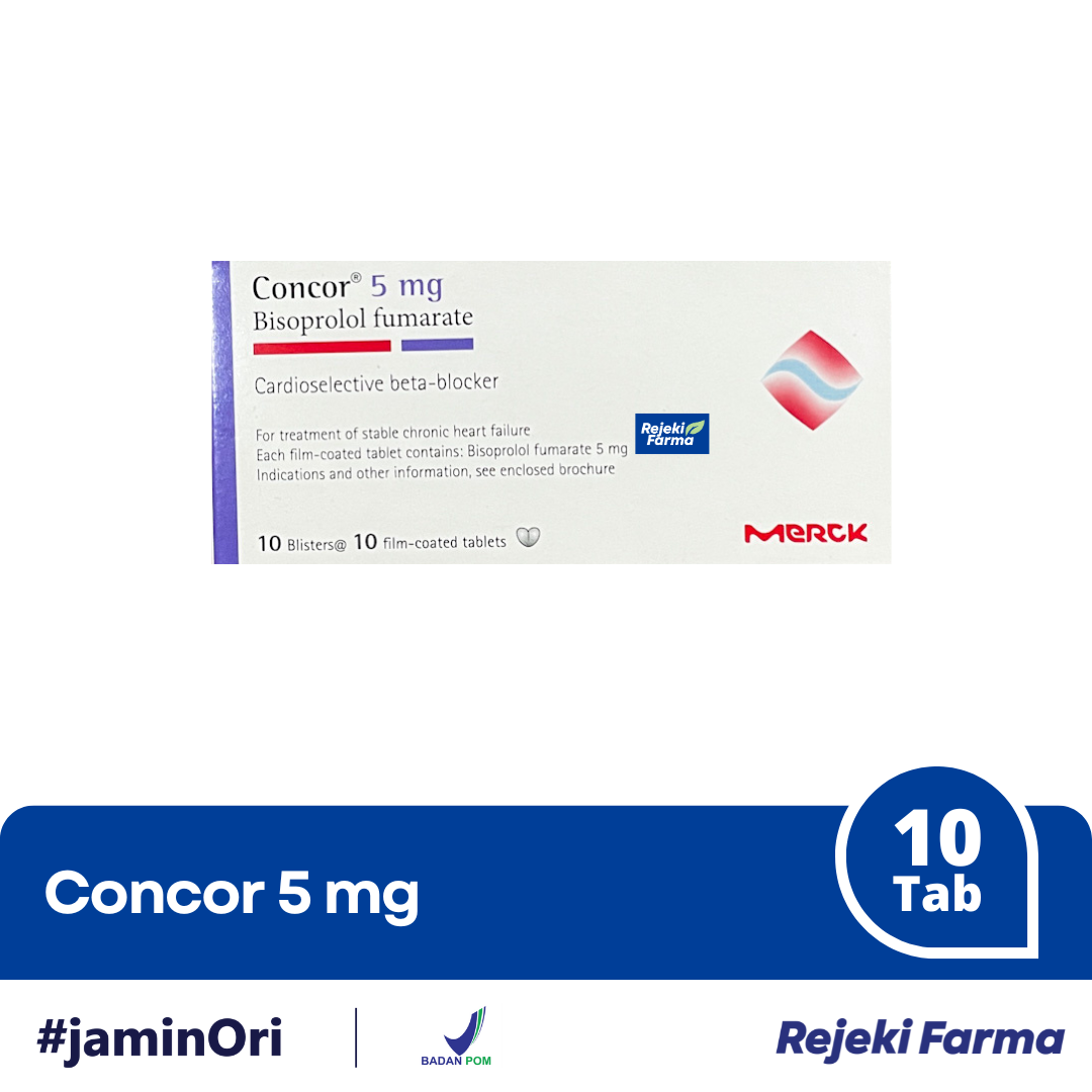 Concor 5 mg - 1 Strip isi 10 Tablet – Apotek Rejeki Farma