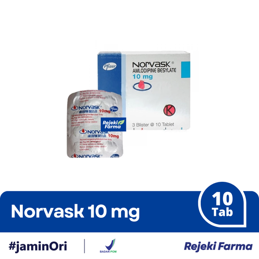 Norvask 10 mg - 1 Strip isi 10 Tablet