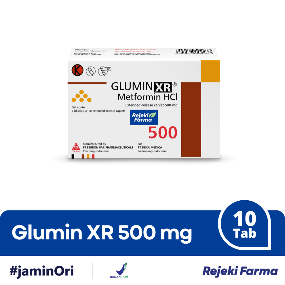 Glumin XR 500 mg - 1 Strip isi 10 Tablet – Apotek Rejeki Farma