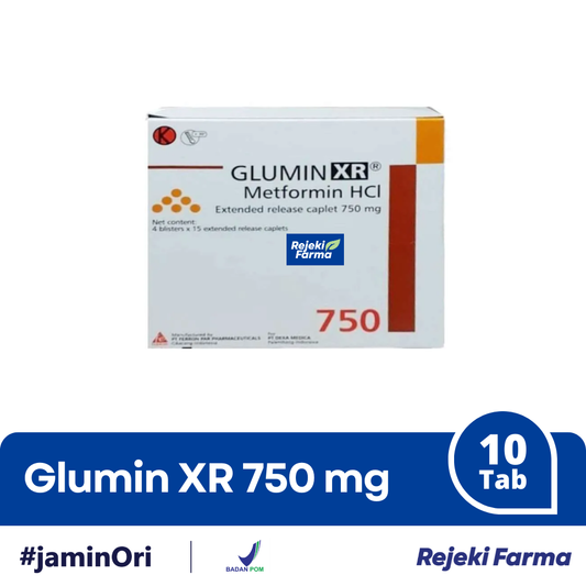 Glumin XR 750 mg - 1 Strip isi 10 Tablet