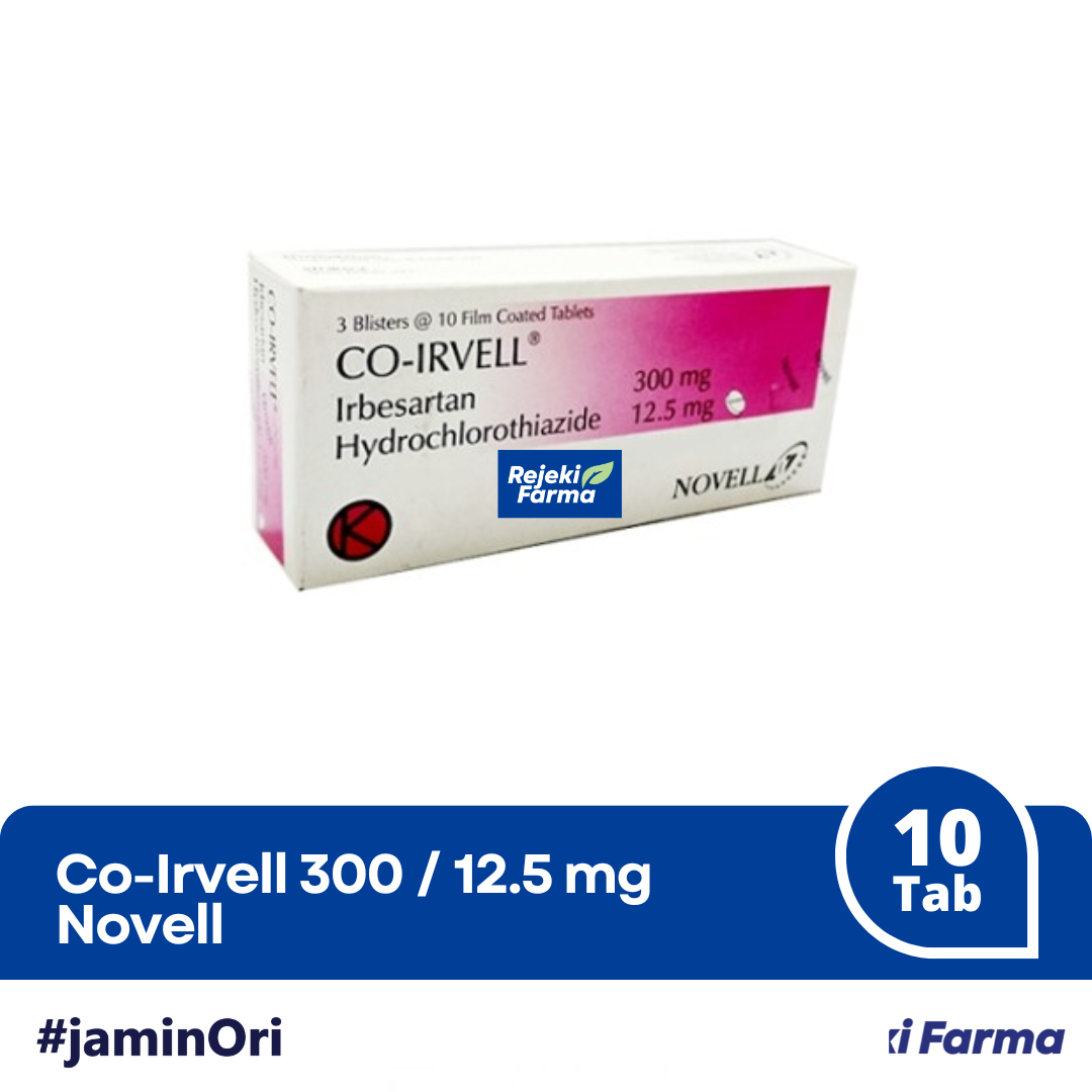Co-Irvell 300 / 12.5 mg - 1 Strip isi 10 Tablet – Apotek Rejeki Farma
