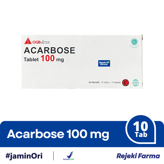 Acarbose 100 mg OGBdexa - 1 Strip isi 10 Tablet