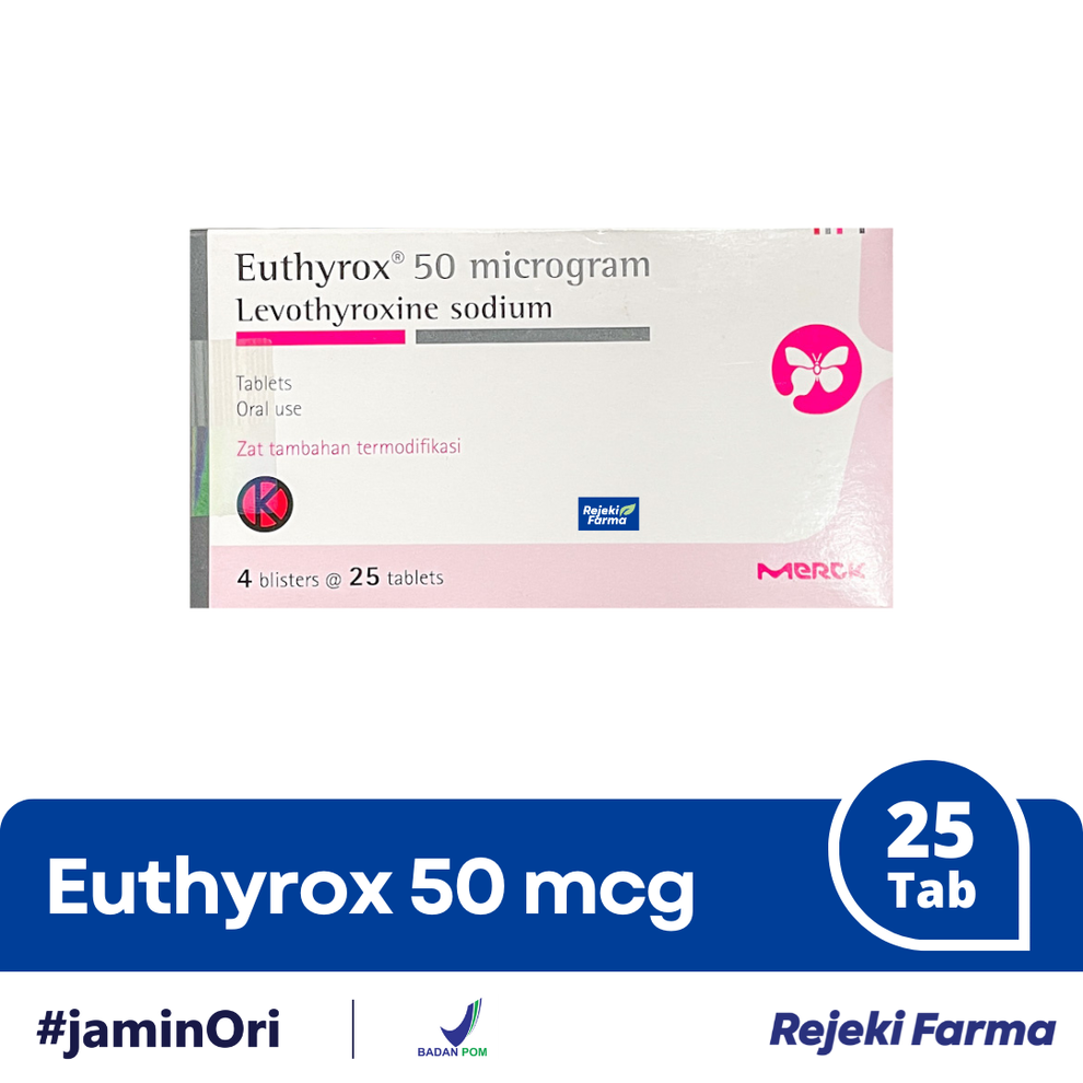 Euthyrox 50 micrograms - 1 Box isi 25 Tablet – Apotek Rejeki Farma