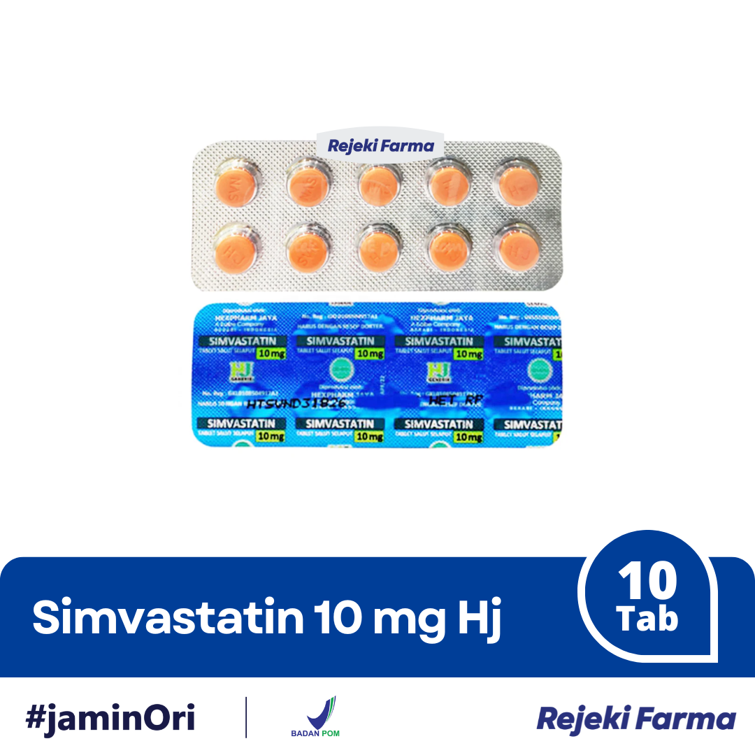 Simvastatin 10 mg HJ - 1 Strip isi 10 Tablet