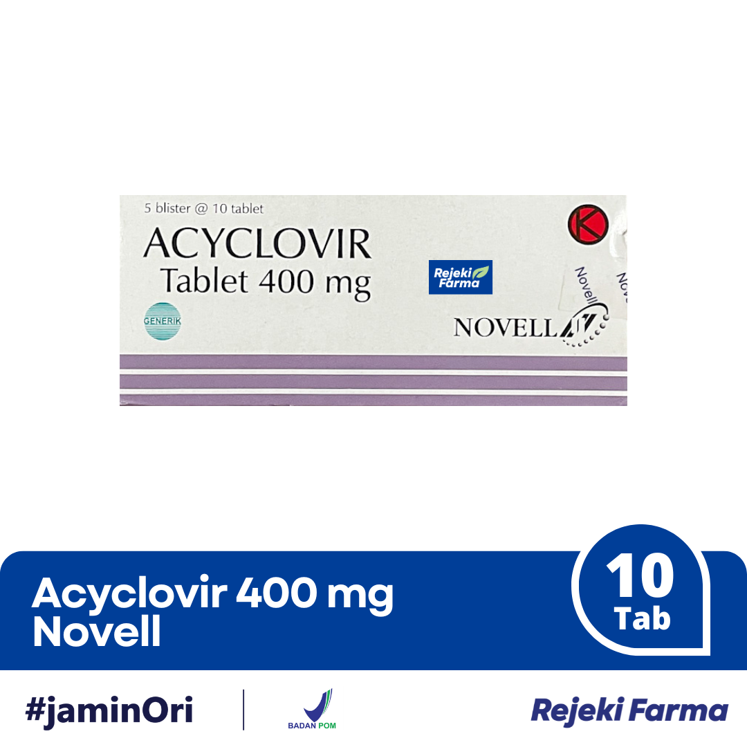 Acyclovir 400 mg novell - 1 strip isi 10 tablet