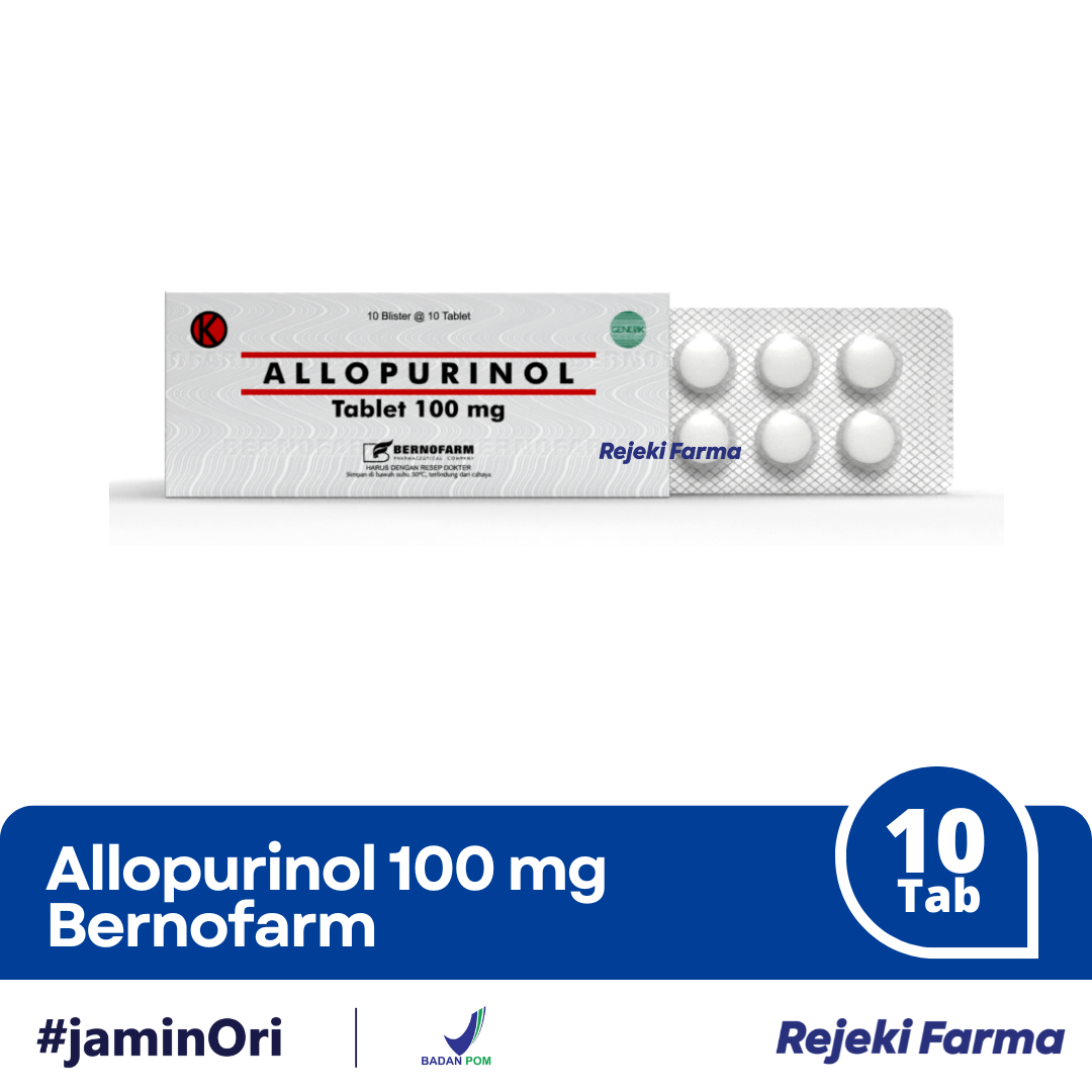 Allopurinol 100 mg Bernofarm - 1 Strip isi 10 Tablet